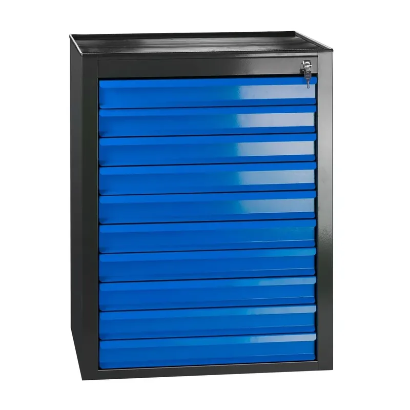 Schubladenschrank / Werkzeugschrank mammut, 10 Schubladen, RAL 7035 / 5012 Top-Preis